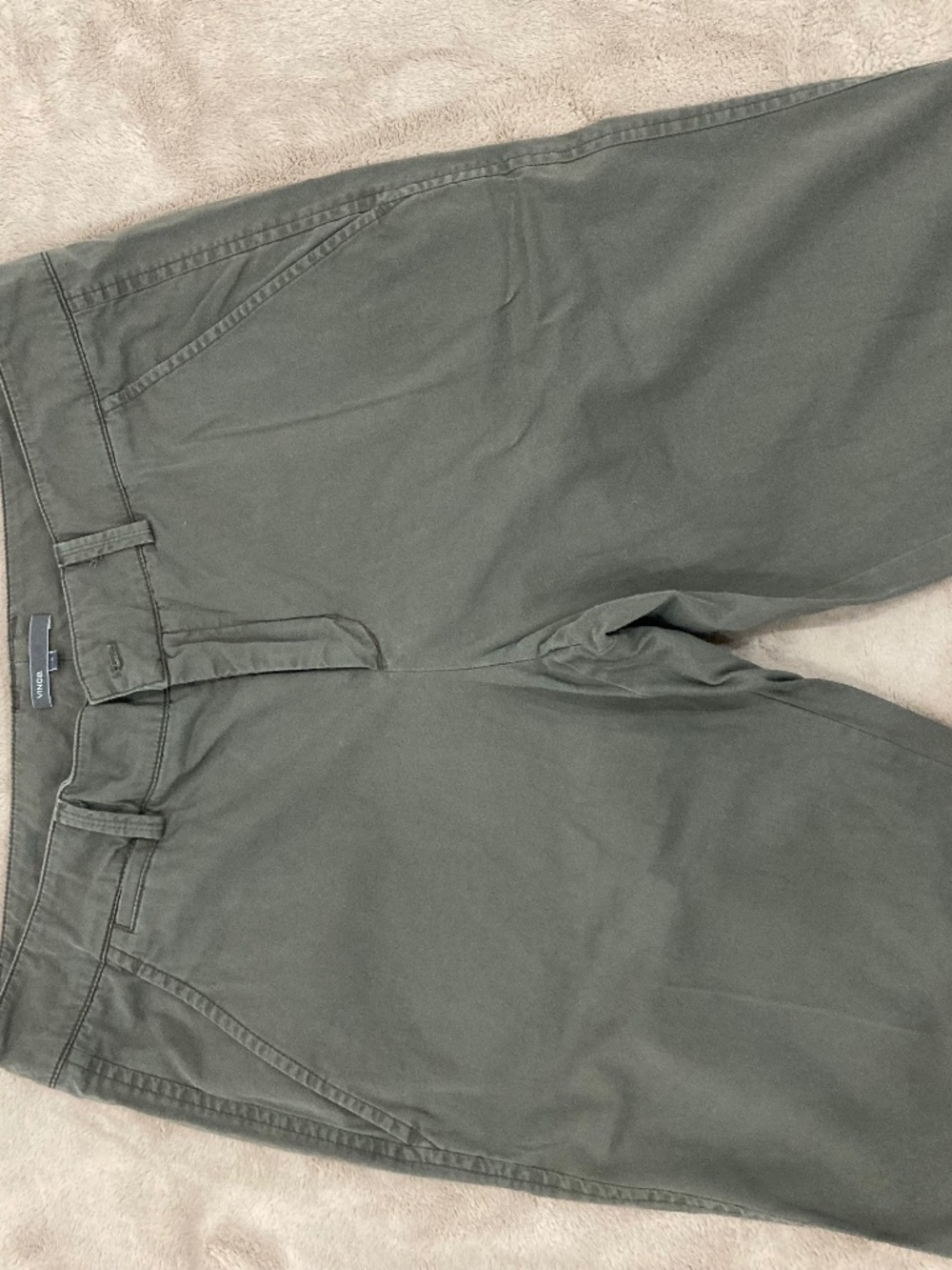 Vince Olive Green Stretch Cotton Bermuda Shorts Size 12
